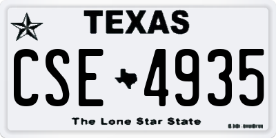 TX license plate CSE4935