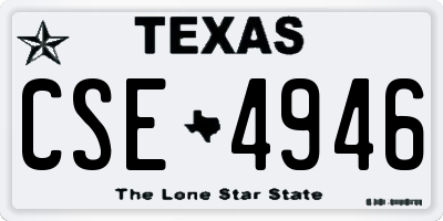 TX license plate CSE4946