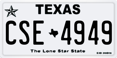 TX license plate CSE4949