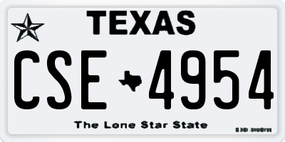TX license plate CSE4954
