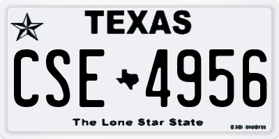 TX license plate CSE4956
