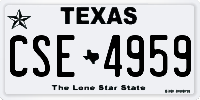 TX license plate CSE4959