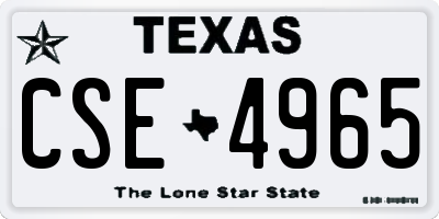 TX license plate CSE4965