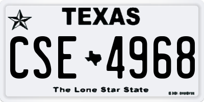 TX license plate CSE4968