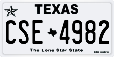 TX license plate CSE4982