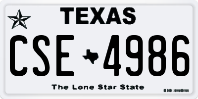 TX license plate CSE4986
