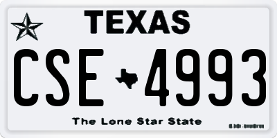 TX license plate CSE4993