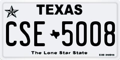 TX license plate CSE5008