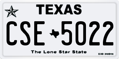 TX license plate CSE5022