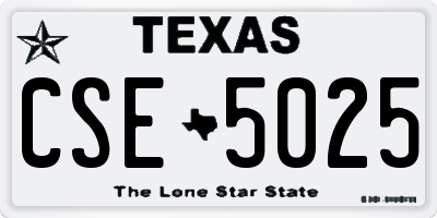 TX license plate CSE5025