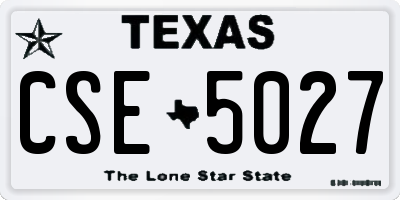 TX license plate CSE5027