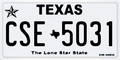 TX license plate CSE5031