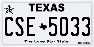 TX license plate CSE5033