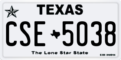 TX license plate CSE5038