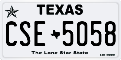 TX license plate CSE5058