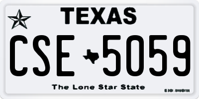 TX license plate CSE5059