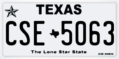 TX license plate CSE5063