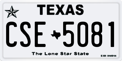 TX license plate CSE5081