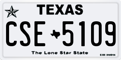 TX license plate CSE5109
