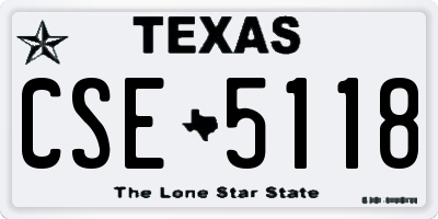 TX license plate CSE5118