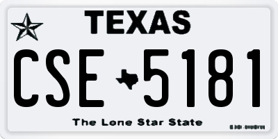 TX license plate CSE5181