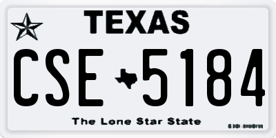 TX license plate CSE5184