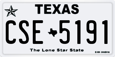 TX license plate CSE5191