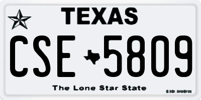 TX license plate CSE5809