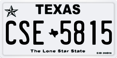TX license plate CSE5815