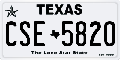 TX license plate CSE5820