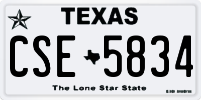 TX license plate CSE5834