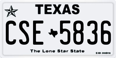 TX license plate CSE5836