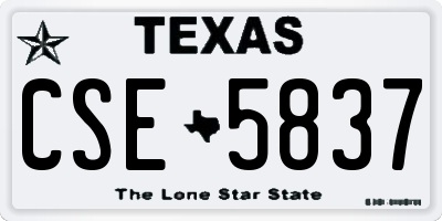 TX license plate CSE5837