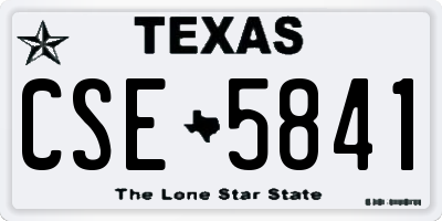 TX license plate CSE5841
