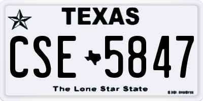 TX license plate CSE5847