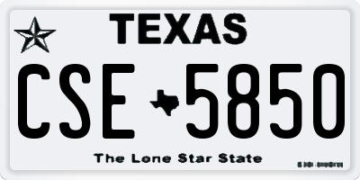 TX license plate CSE5850