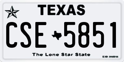 TX license plate CSE5851