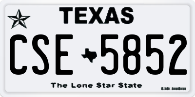 TX license plate CSE5852