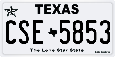 TX license plate CSE5853
