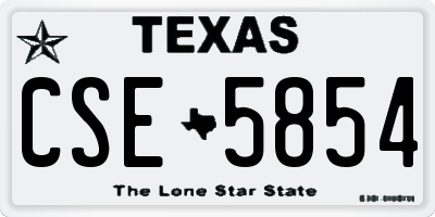 TX license plate CSE5854