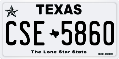 TX license plate CSE5860