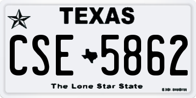 TX license plate CSE5862