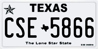 TX license plate CSE5866