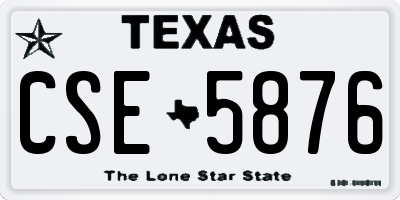 TX license plate CSE5876