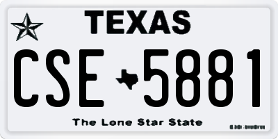 TX license plate CSE5881