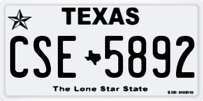 TX license plate CSE5892