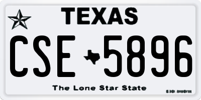 TX license plate CSE5896