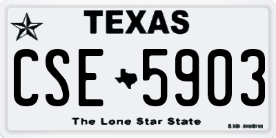 TX license plate CSE5903