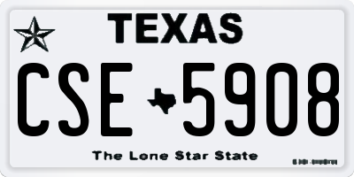 TX license plate CSE5908