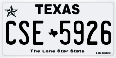 TX license plate CSE5926